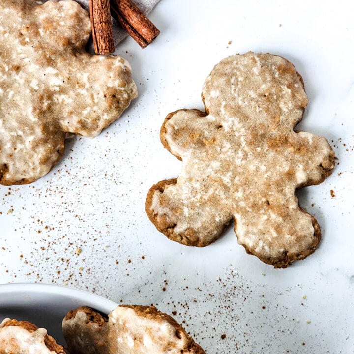 Iced Gingerbread Oatmeal Cookies