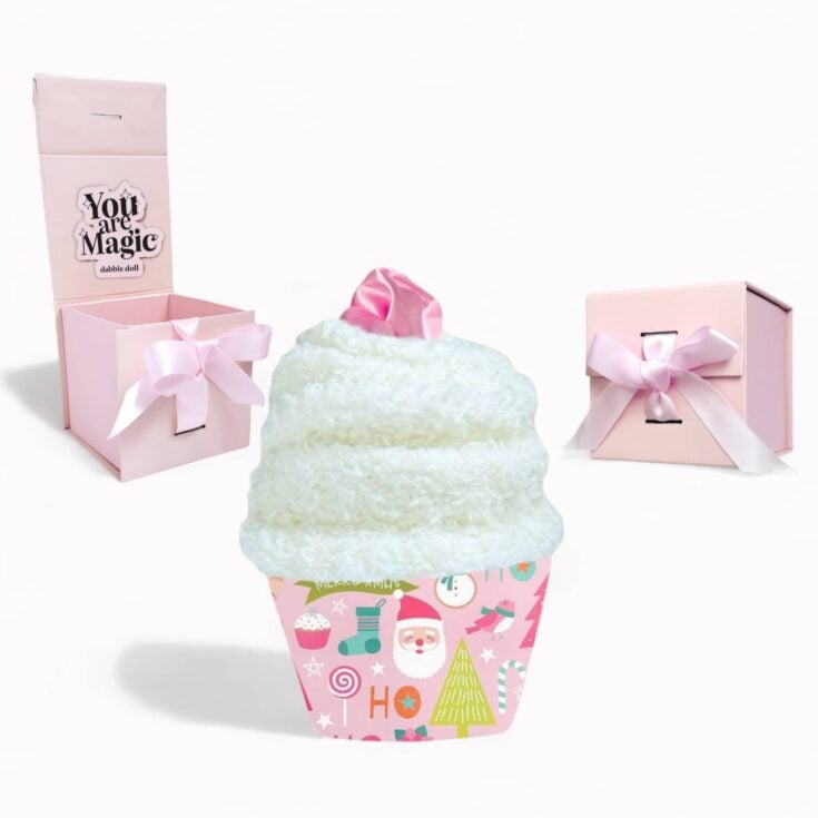 Image for Christmas Cozy Socks Cupcake with Scrunchie