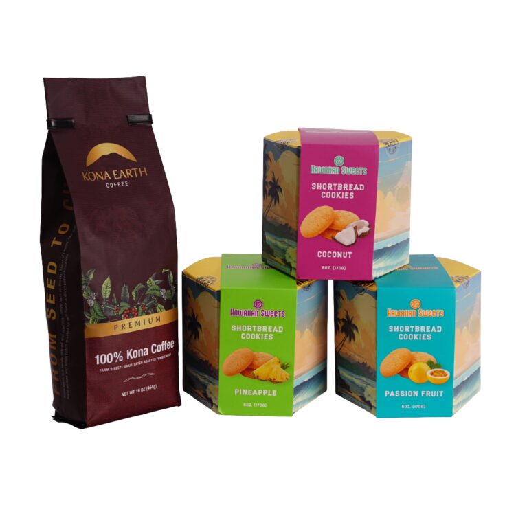 Image for Kona Coffee and Hawaiian Shortbread Cookies Gift Duo