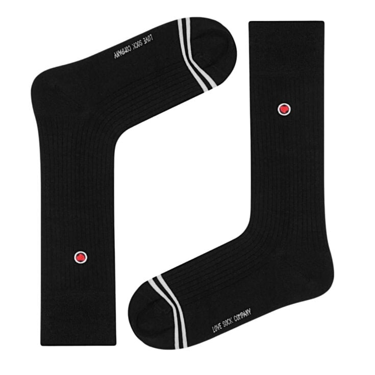 Image for Men's Mid-Calf Dress Socks - Ribbed Solid Black
